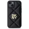 DKNY DKHCP15SPQDSLK Quilted Stack Logo Back Cover Apple iPhone 15 6,1 inch Melns