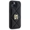 DKNY DKHCP15SPQDSLK Quilted Stack Logo Back Cover Apple iPhone 15 6,1 inch Melns