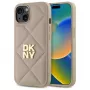 DKNY DKHCP14SPQDSLE Quilted Stack Logo Case Apple iPhone 14 6,1 inch Smilškrāsas