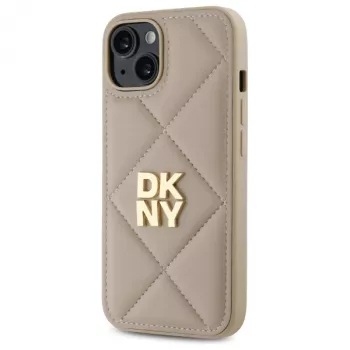 DKNY DKHCP14SPQDSLE Quilted Stack Logo Case Apple iPhone 14 6,1 inch Smilškrāsas