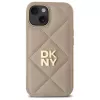 DKNY DKHCP15SPQDSLE Quilted Stack Logo Maciņš iPhone 15 6,1 inch Bēšs