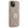DKNY DKHCP15SPQDSLE Quilted Stack Logo Maciņš iPhone 15 6,1 inch Bēšs