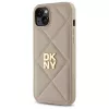 DKNY DKHCP15MPQDSLE Quilted Stack Logo Back Cover iPhone 15 Plus - Bēšs