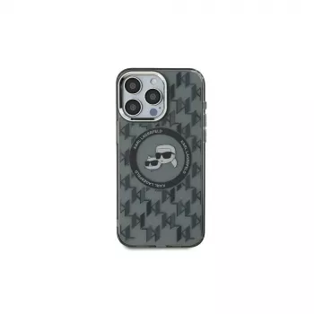 Karl Lagerfeld KLHMP15SHMCKMHK iPhone 15 6,1 inch Black IML Monogram Karl & Choupette Head MagSafe Case