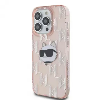 Karl Lagerfeld KLHCP14LHKLPCHP Cietais maciņš Apple iPhone 14 Pro 6,1 inch rozā IML Choupette Head & Monogram