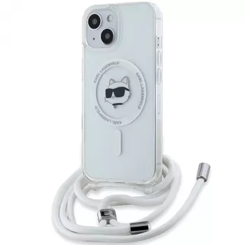 Karl Lagerfeld KLHMP13MHCCHNT iPhone 13 / 14 / 15 6.1 Hardcase Transparent IML Choupette Head & Cord Magsafe