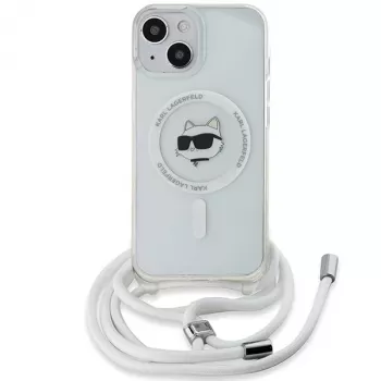 Karl Lagerfeld KLHMP13MHCCHNT iPhone 13 / 14 / 15 6.1 Hardcase Transparent IML Choupette Head & Cord Magsafe