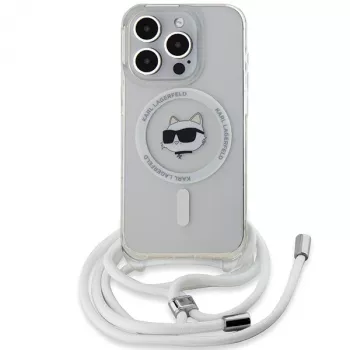 Karl Lagerfeld KF002085 iPhone 14 Pro 6,1 inch Hardcase Transparent IML Choupette Head & Cord Magsafe
