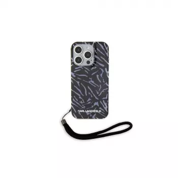 Karl Lagerfeld Zebra With Cord Back Cover for Apple iPhone 15 Pro Max 6.7 Purple
