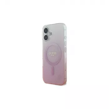 Guess IML Glitter Gradient MagSafe Case iPhone 16 (Rozā)