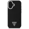 Guess Grained Triangle MagSafe Hard Case for Apple iPhone 16 Plus - Black