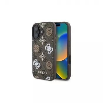 Guess Peony On 4G Background MagSafe Case iPhone 16 (Brūns)
