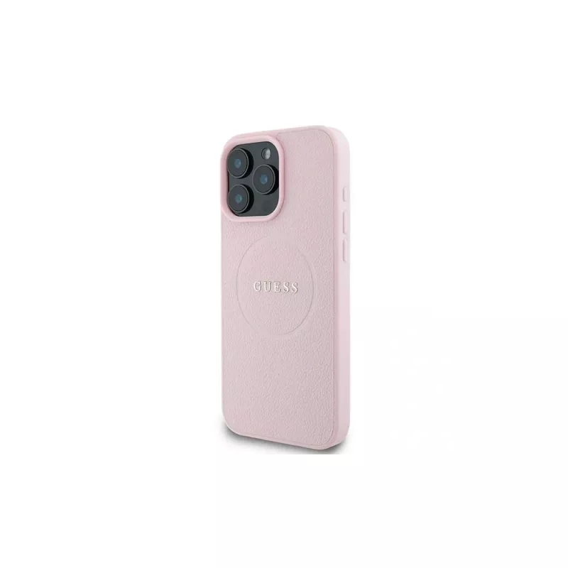 Guess GUHMP16LPGHSMMP iPhone 16 Pro 6,3 inch Pink Hardcase Grained Ring MagSafe
