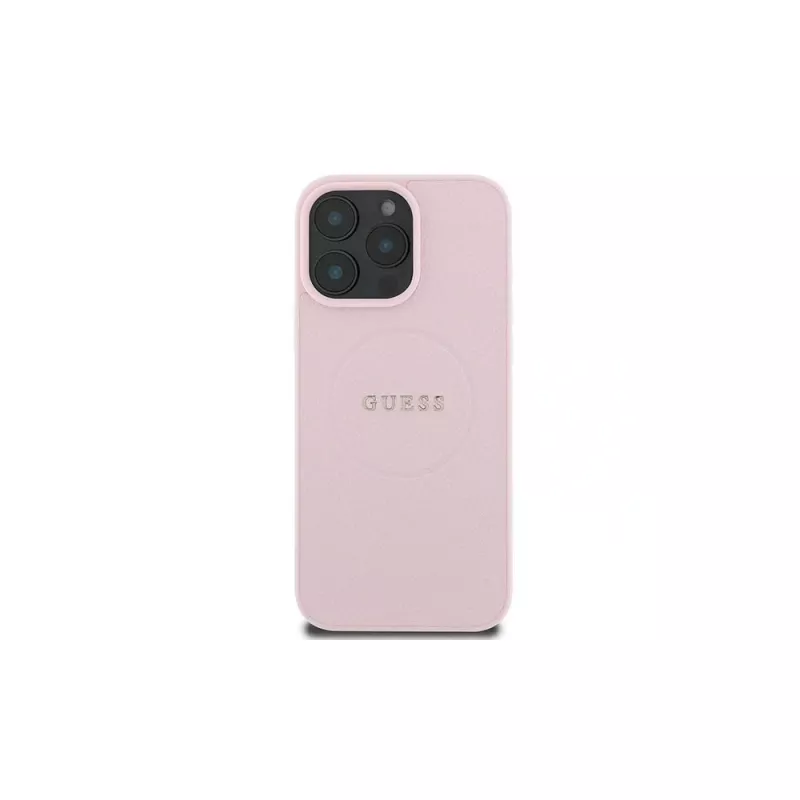 Guess GUHMP16LPGHSMMP iPhone 16 Pro 6,3 inch Pink Hardcase Grained Ring MagSafe