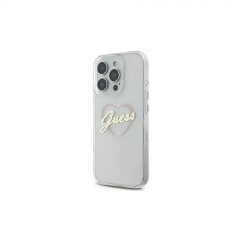 Guess GUHCP16LHCHGSPT IML Heart Hard Case Apple iPhone 16 Pro 6,3 inch caurspīdīgs