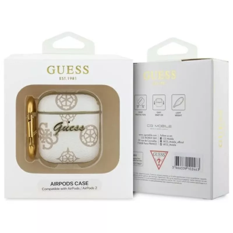Guess GUA2PG4GPH AirPods 1/2 Cover White 4G Hook
