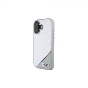 BMW M Carbon Tricolor Line Hardcase for iPhone 16 6,1 inch - Grey MagSafe