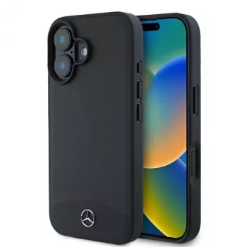 Mercedes-Benz MEHMP16S23RBARK iPhone 16 6,1 inch Black Hardcase Textured and Plain Leather MagSafe