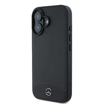Mercedes-Benz MEHMP16S23RBARK iPhone 16 6,1 inch Black Hardcase Textured and Plain Leather MagSafe