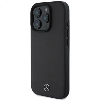 Mercedes-Benz MEHMP16X23RBARK iPhone 16 Pro Max 6,9 inch Black Hardcase Textured and Plain Leather MagSafe