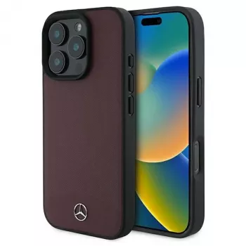 Mercedes-Benz MEHMP16X23RBARR Hardcase Apple iPhone 16 Pro Max 6,9 inch Sarkana teksturēta un gluda āda MagSafe
