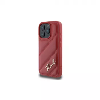 Karl Lagerfeld Quilted Signature Case for Apple iPhone 16 Pro (Red)