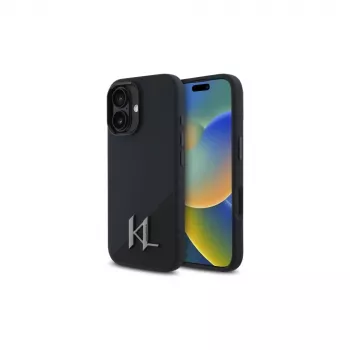Karl Lagerfeld Shadow Metal Initial Hardcase Apple iPhone 16 6,1 collas - Melns
