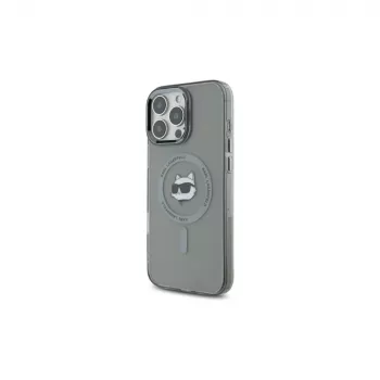 Karl Lagerfeld KLHMP16LHLSCHK iPhone 16 Pro 6.3 Black Hardcase IML Metal Choupette Head MagSafe