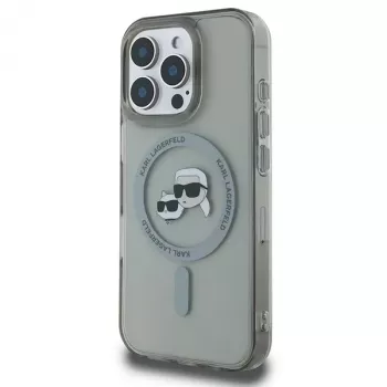 Karl Lagerfeld KLHMP16XHLSKCK Hardcase IML Metal Karl & Choupette Head MagSafe Apple iPhone 16 Pro Max 6.9 collu, melns