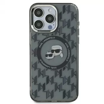 Karl Lagerfeld KLHMP16LHMCKMHK iPhone 16 Pro 6,3 inch Black IML Monogram Karl & Choupette Head MagSafe Case