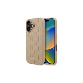 Karl Lagerfeld KLHMP16SPKHPORPE Hardcase iPhone 16 6,1 collas Bēšs Hot Stamp MagSafe