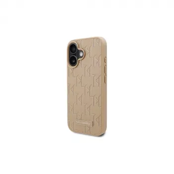Karl Lagerfeld KLHMP16SPKHPORPE Hardcase iPhone 16 6,1 collas Bēšs Hot Stamp MagSafe