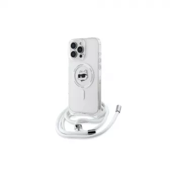Karl Lagerfeld KLHMP16LHCCHNT iPhone 16 Pro 6.3 Hardcase Transparent IML Choupette Head & Cord Magsafe