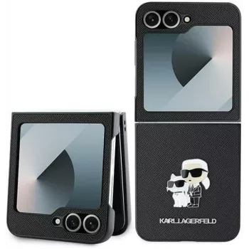 Karl Lagerfeld KLHCZF6SAPKCNPK Saffiano Metal Pin Case Samsung Galaxy Z Flip6 / Z Flip7 FE, Melns