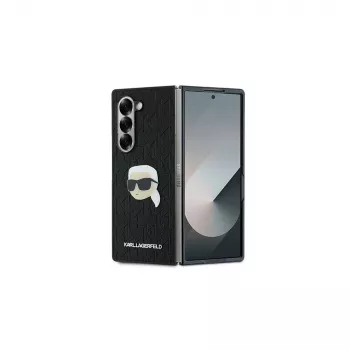 Karl Lagerfeld Saffiano Monogram Head Pin Hard Case Samsung Galaxy Z Fold6 - Melns