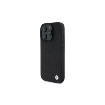 BMW BMHMP16X23RDDK iPhone 16 Pro Max 6.9 Black Hardcase Sign Leather Diamond Metal Logo MagSafe