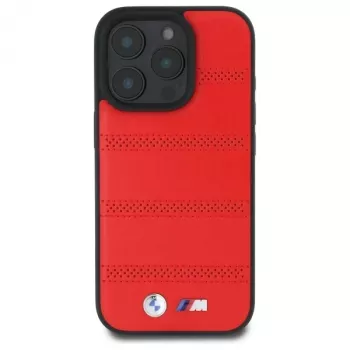 BMW M Collection M Perforated And Stitched Line Hardcase iPhone 16 Pro Max 6.9 inch Red MagSafe