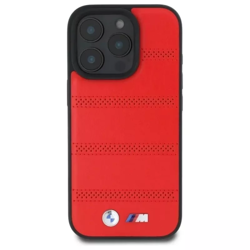 BMW M Collection M Perforated And Stitched Line Hardcase iPhone 16 Pro Max 6.9 inch Red MagSafe