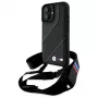 BMW M Edition Carbon Stripe & Strap Hard Case iPhone 16 6,1 inch - Melns