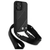 BMW M Edition Carbon Stripe & Strap Hard Case iPhone 16 6,1 inch - Melns