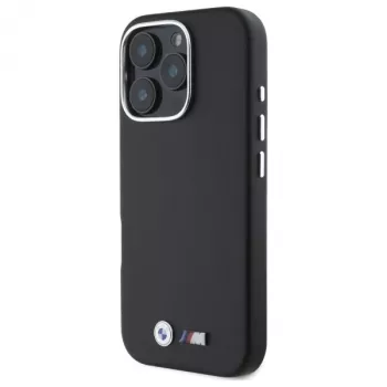 BMW M Smooth Full Wrapped Metal MagSafe Hard Case for Apple iPhone 16 Pro Max 6,9 inch Black