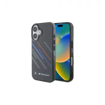BMW BMHCP16M23HTRAK Hardcase iPhone 16 Plus 6,7 inch Black Motorsport IML Random Stripes