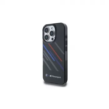 BMW Motorsport IML Random Stripes Hard Case for Apple iPhone 16 Pro 6,3 inch - Black