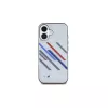 BMW Hardcase for iPhone 16 Plus 6,7 inch Grey Motorsport IML Random Stripes