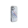 BMW Hardcase for iPhone 16 Plus 6,7 inch Grey Motorsport IML Random Stripes