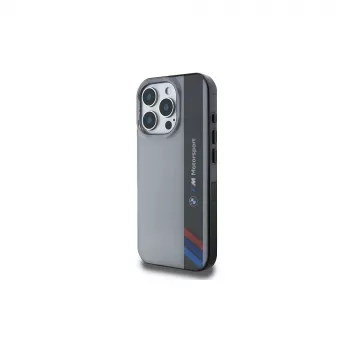 BMW Motorsport Hard Case Apple iPhone 16 Pro 6,3 inch Grey IML Vertical Stripe