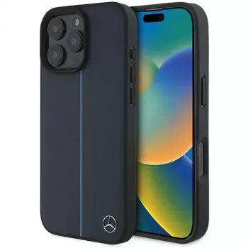 MERCEDES-BENZ MEHMP16X23RURBV iPhone 16 Pro Max 6,9 inch Navy Hardcase MB Blue Line Leather MagSafe