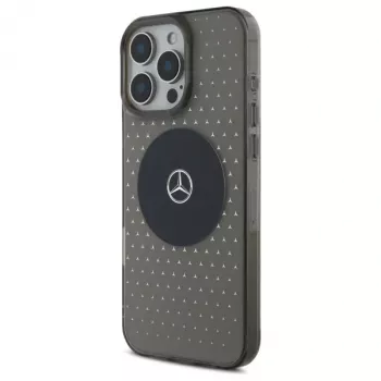 Mercedes-Benz iPhone 16 Pro 6,3 collu cietais vāciņš Star Pattern MagSafe Melns