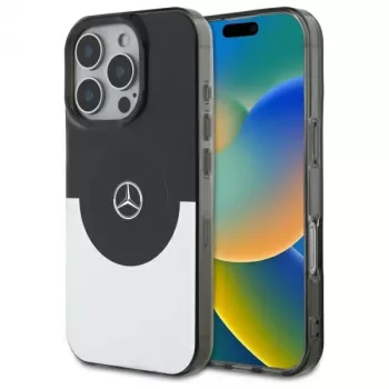 Mercedes-Benz MEHMP16L23HBIGK Cietais Vāciņš Divslāņu Divkrāsu MagSafe iPhone 16 Pro 6.3 Melns/Sudrabs