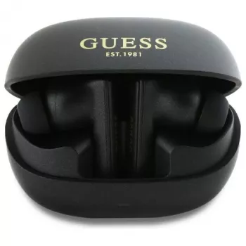 Guess Capsule Printed Logo - Bluetooth TWS ANC & ENC Earbuds ar uzlādes futrāli (Melns)